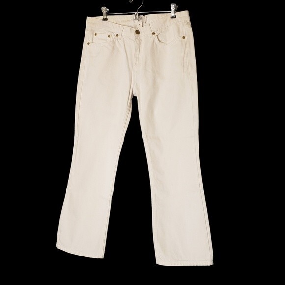 Victoria Beckham Straight leg Bright White Denim Cropped MidRise Jeans Size 29